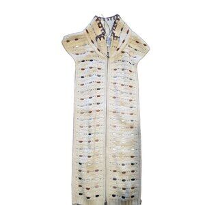 Veronica Beard Cream and Brown Knit Dickey